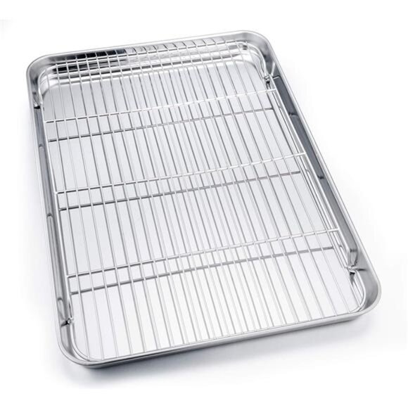 P&P CHEF Extra Large Baking Sheet and Cooking Rack Set, Stainless Steel Cookie - Picture 2 of 8